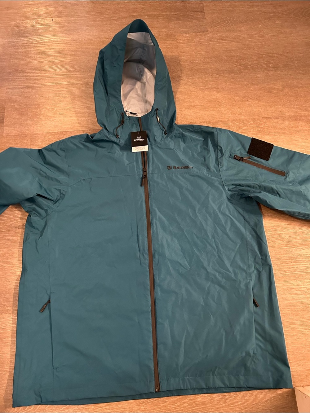 Men's Teal Waterproof Hooded Raincoat by Baffin